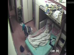 A sensual wife is seen masturbating attentively on a camera concealed in the hostel.